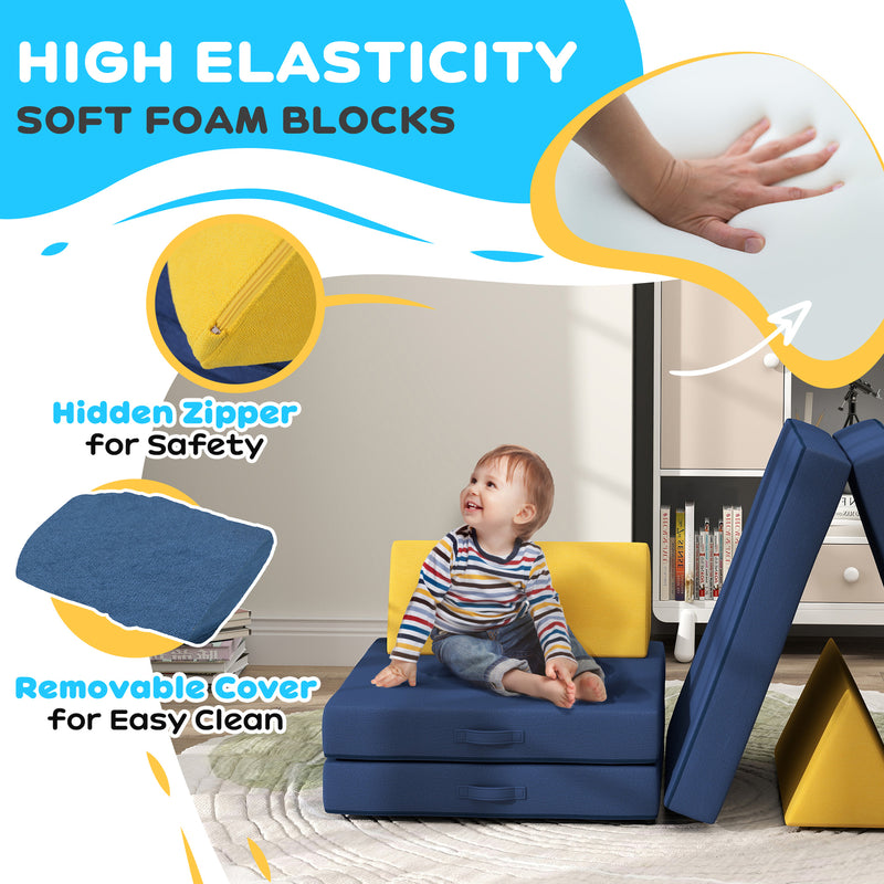 Modular 6-Piece Kids Play Couch for Playroom and Bedroom Magic Cars 3