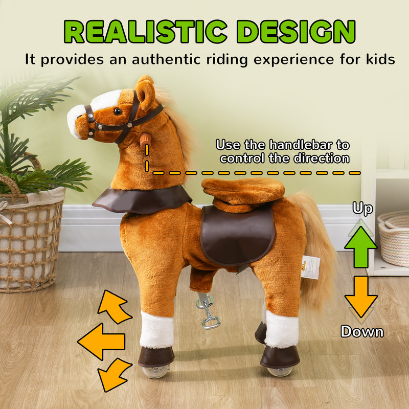 Deluxe Kids Ride-On Walking Horse Toy with Wheels Magic Cars 4