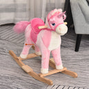 Kids Rocking Horse Unicorn Design with Wooden Base and Wagging Tail Magic Cars 5