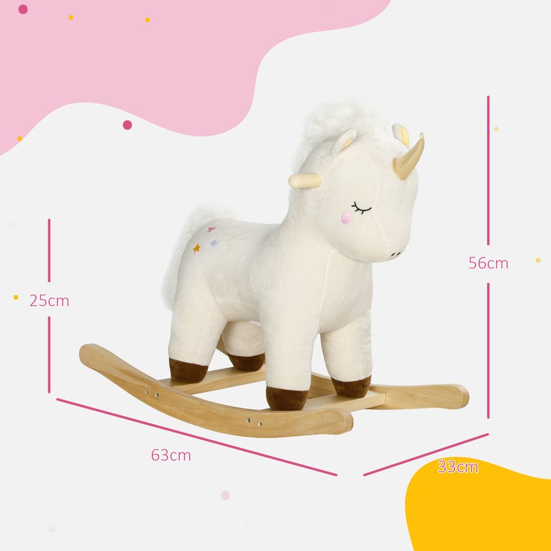 Deluxe Wooden Rocking Unicorn with Realistic Sound for Toddlers Magic Cars 5