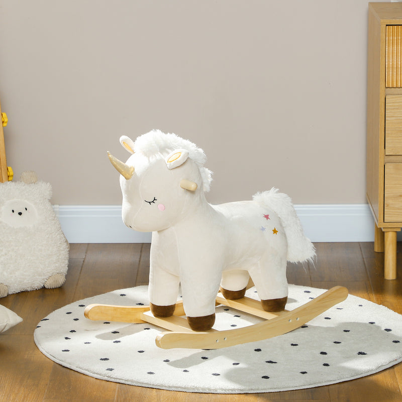 Deluxe Wooden Rocking Unicorn with Realistic Sound for Toddlers Magic Cars 7