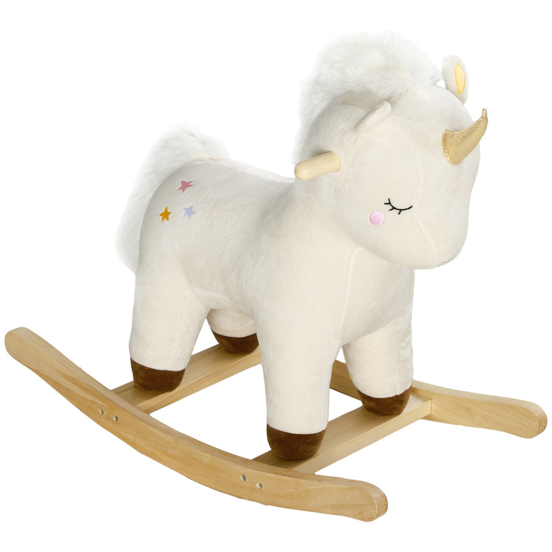 Deluxe Wooden Rocking Unicorn with Realistic Sound for Toddlers Magic Cars 9