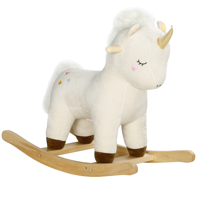 Deluxe Wooden Rocking Unicorn with Realistic Sound for Toddlers Magic Cars Variant 0