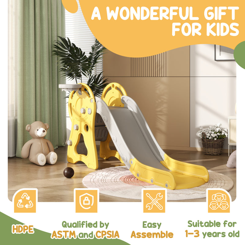3-in-1 Toddler Indoor Slide with Basket for Kids Ages 1-3 Years Magic Cars 1