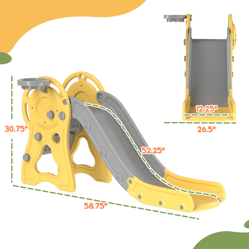 3-in-1 Toddler Indoor Slide with Basket for Kids Ages 1-3 Years Magic Cars 6
