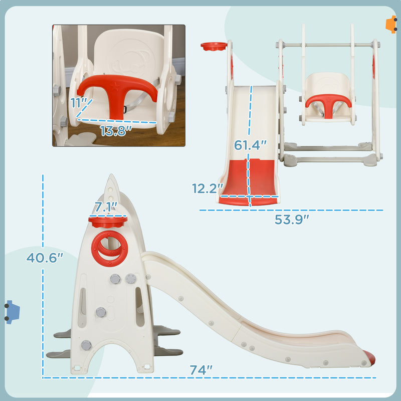 4-in-1 Toddler Playground Swing Set for Ages 1-3 Years Magic Cars 6