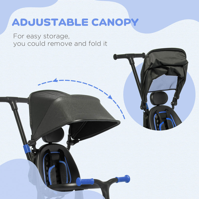 Toddler Tricycle with Aluminum Frame and Adjustable Push Handle in Blue Magic Cars 9