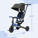 Toddler Tricycle with Aluminum Frame and Adjustable Push Handle in Blue Magic Cars 1