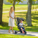 Toddler Tricycle with Aluminum Frame and Adjustable Push Handle in Blue Magic Cars 8