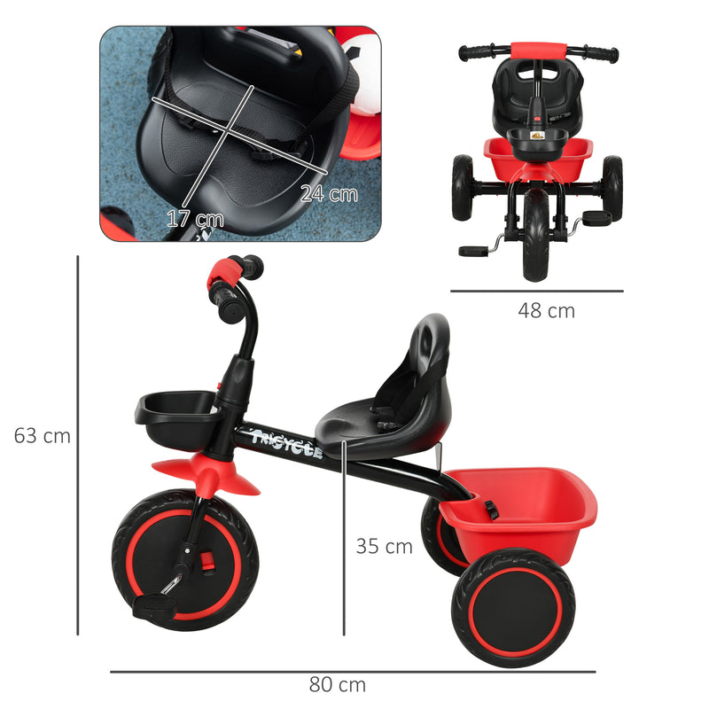 Toddler Tricycle with Adjustable Seat and Storage for Ages 2-5 Magic Cars 6