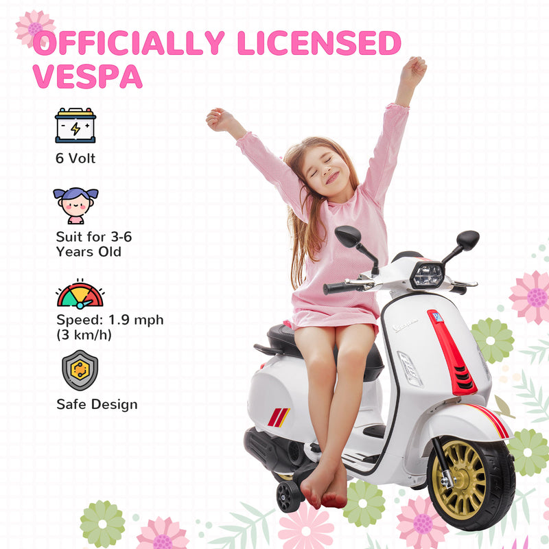 Licensed Vespa 6V Electric Motorcycle for Toddlers and Kids with Battery Magic Cars 5