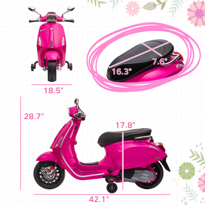 Licensed Vespa Electric Kids Motorcycle with Music and FM Radio Magic Cars 13