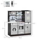 Wooden Kids Play Kitchen Set with Lights, Sounds and Pretend Washing Machine Magic Cars 2