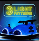 Two Flybar 12V Dual Joystick Steering Glow Bumper Racer Car Blue Magic Cars 2