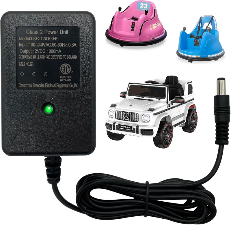 Quick Charge 12V Battery Adapter for Ride-On and Bumper Cars with 6FT Cable Magic Cars 2
