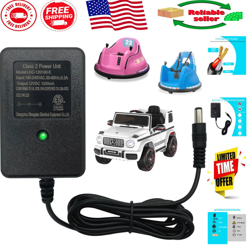Quick Charge 12V Battery Adapter for Ride-On and Bumper Cars with 6FT Cable Magic Cars Variant 0