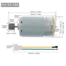 High-Performance R380 R390 DC Motor 6V/12V 12000-20000RPM with 12 Teeth for Ride-On RC Vehicles Magic Cars 1
