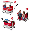 Radio Flyer Folding Family Wagon with Canopy in Light Gray and Red Magic Cars 2