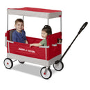 Radio Flyer Folding Family Wagon with Canopy in Light Gray and Red Magic Cars Variant 0