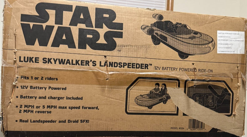 12V Luke Skywalker Landspeeder Ride-On Radio Flyer Star Wars Vehicle Sealed New Magic Cars 11