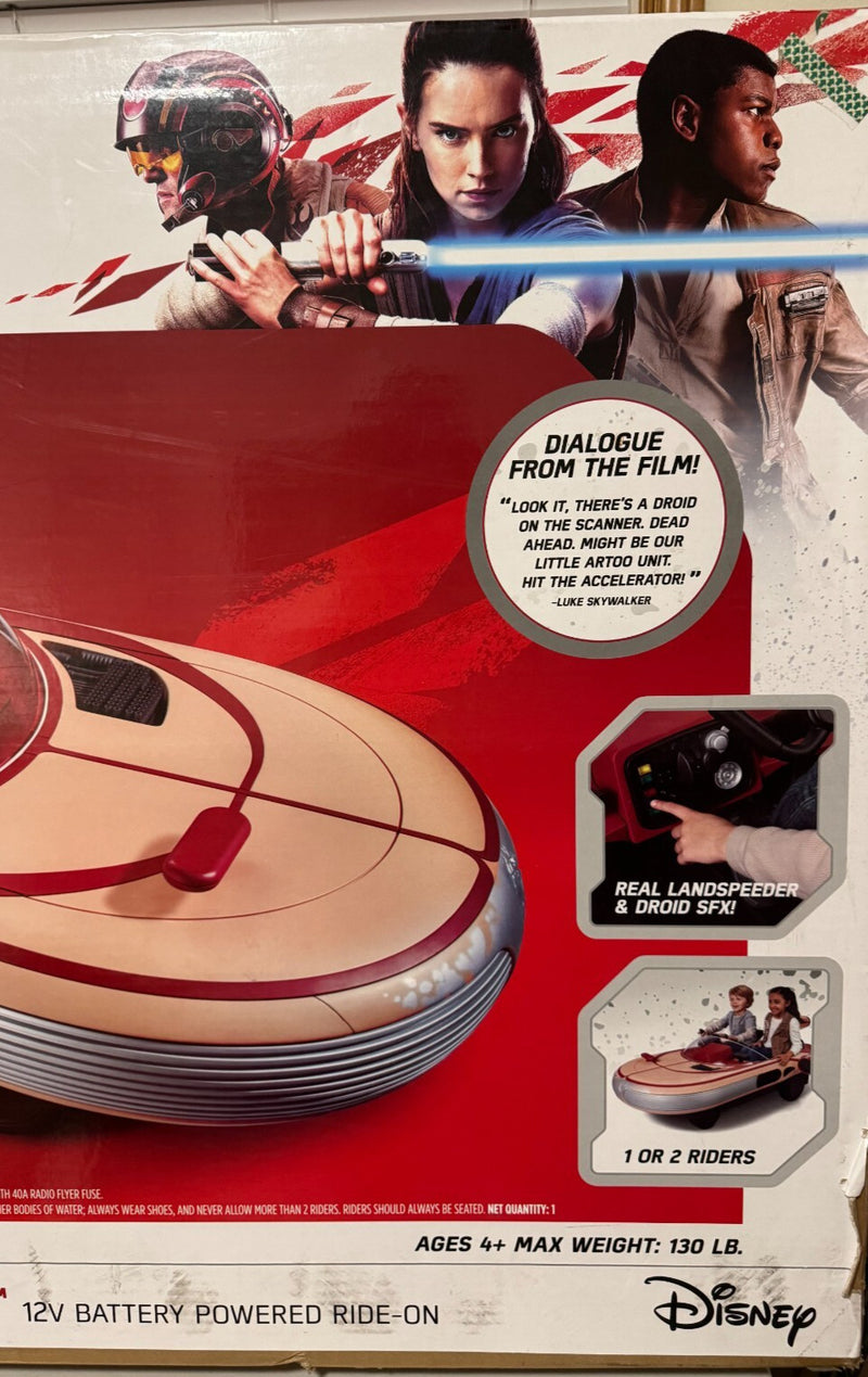 12V Luke Skywalker Landspeeder Ride-On Radio Flyer Star Wars Vehicle Sealed New Magic Cars 2