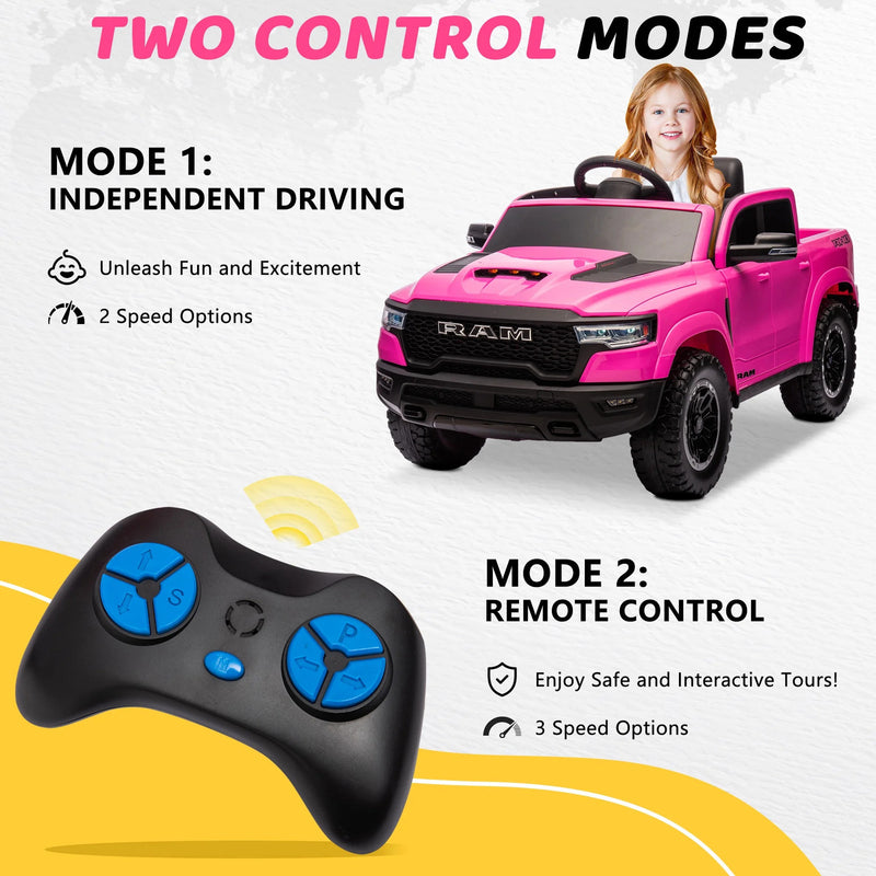 12V Powered Ride-On Truck Toy with Remote Control for Kids Magic Cars 2