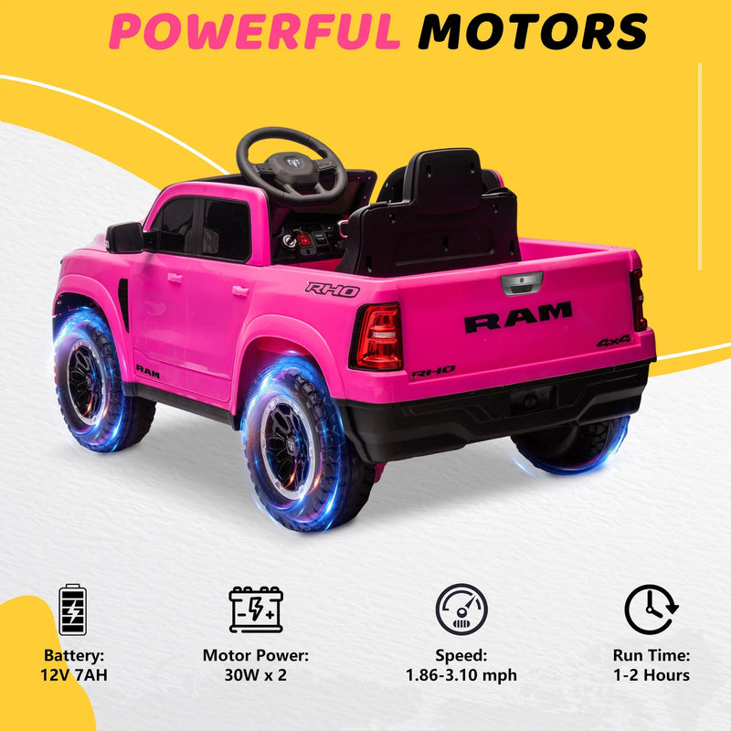12V Powered Ride-On Truck Toy with Remote Control for Kids Magic Cars 3