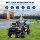 RAM Police Ride-On Pickup Truck for Kids, White and Black, Ages 3-8 Magic Cars 4