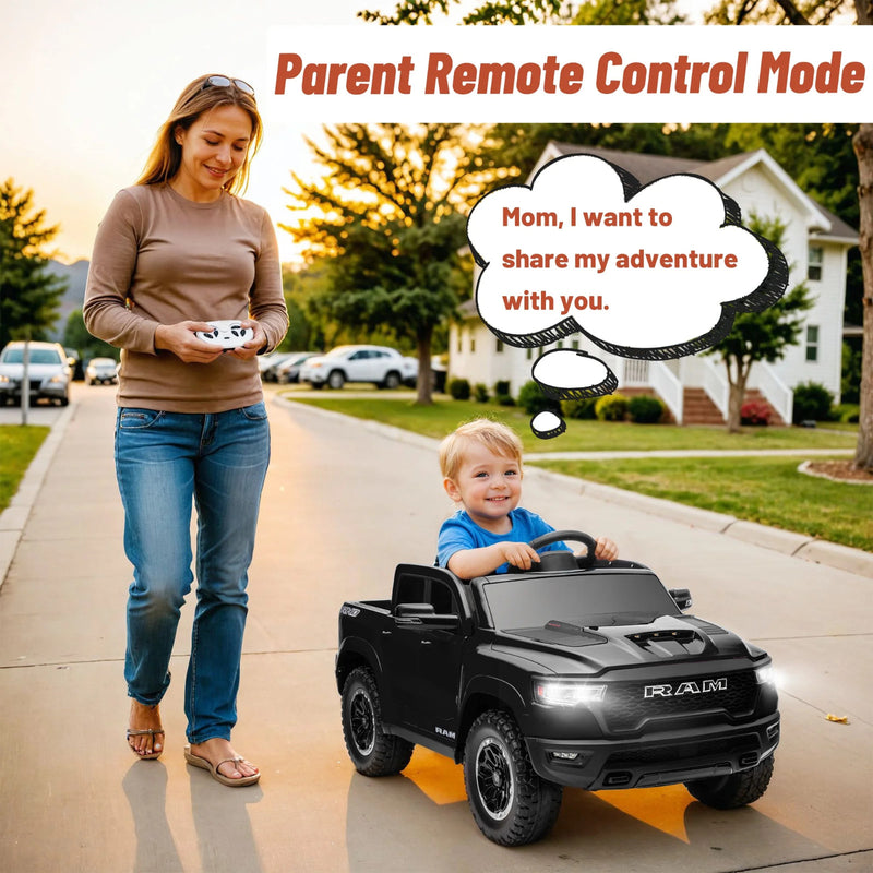 12V Battery-Powered Ride-On Toy Truck RAM 1500 RHO Model Magic Cars 2