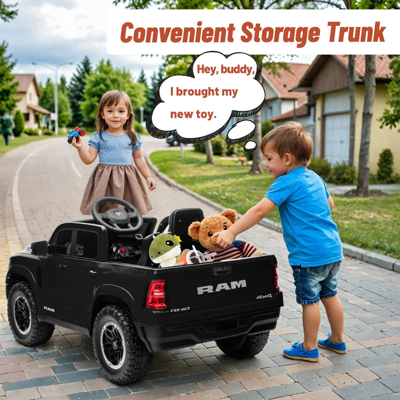 12V Battery-Powered Ride-On Toy Truck RAM 1500 RHO Model Magic Cars 4