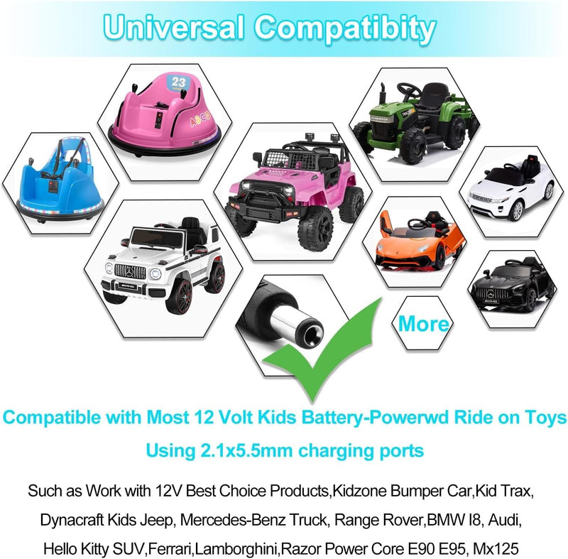Rapid Charging 12V Charger for Ride-On Cars with LED Indicator and Safety Certification Magic Cars 6