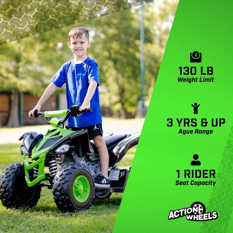 12V Powered Raptor ATV Ride-On Toy for Boys and Girls Ages 3+ with 5 MPH Speed Magic Cars 2