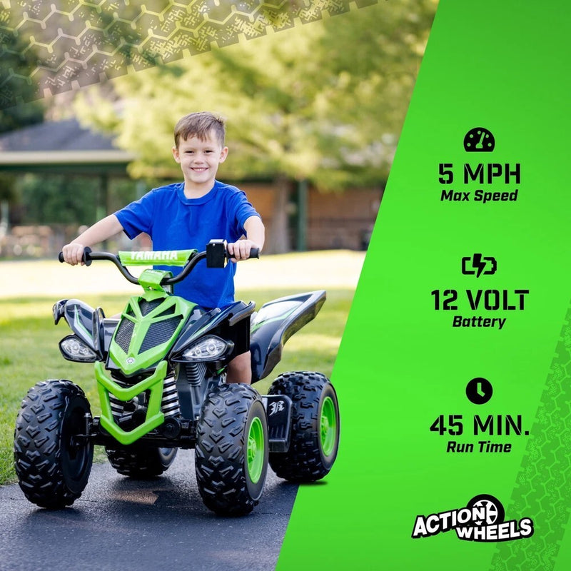 12V Powered Raptor ATV Ride-On Toy for Boys and Girls Ages 3+ with 5 MPH Speed Magic Cars 8