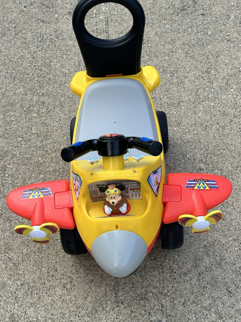 Vintage Kiddie Land Mickey Mouse Ride-On Plane with Lights and Sound Magic Cars 1