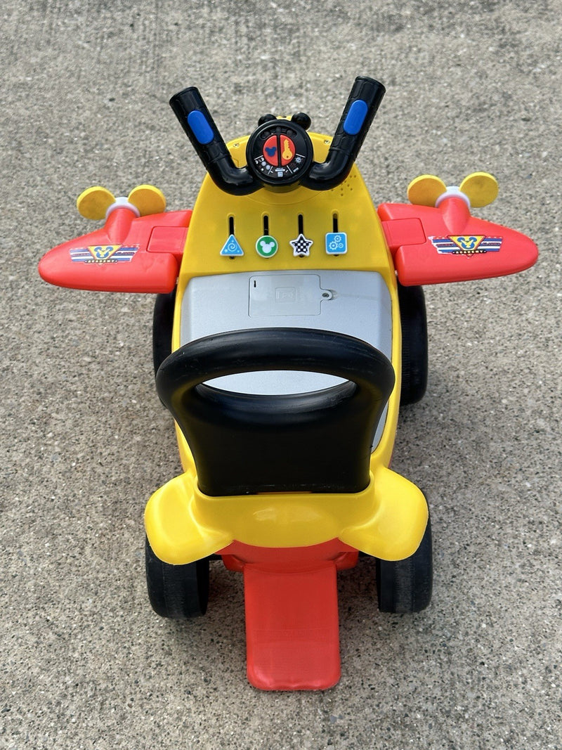 Vintage Kiddie Land Mickey Mouse Ride-On Plane with Lights and Sound Magic Cars 2
