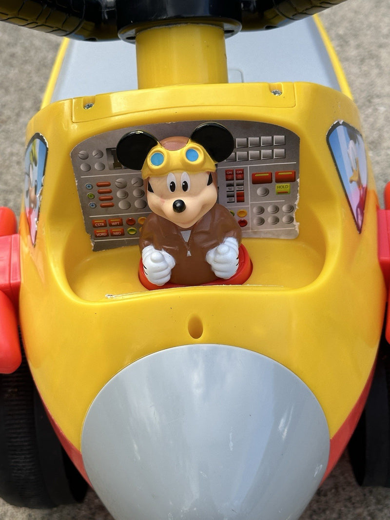 Vintage Kiddie Land Mickey Mouse Ride-On Plane with Lights and Sound Magic Cars 5