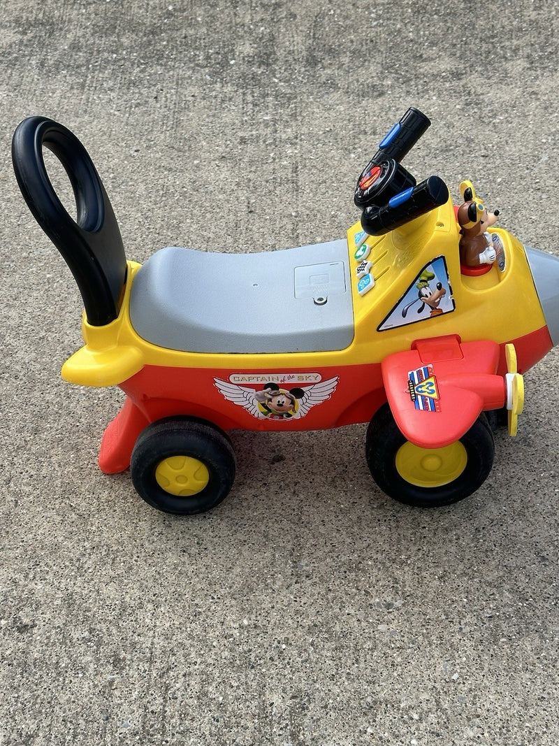 Vintage Kiddie Land Mickey Mouse Ride-On Plane with Lights and Sound Magic Cars Variant 0