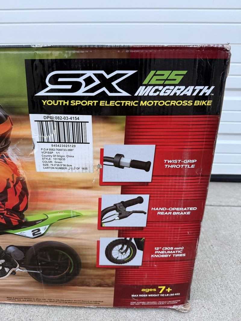 Razor SX125 12V 100W Electric Dirt Bike Green Magic Cars 2