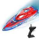 2.4 GHz Remote Control Boat with LED Lights for Kids Pool Play Spider Hero Design Magic Cars 1