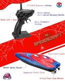 2.4 GHz Remote Control Boat with LED Lights for Kids Pool Play Spider Hero Design Magic Cars 5