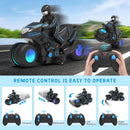Remote Control Motorcycle with RGB Light-Up Wheels and 360-Degree Rotation Magic Cars 2