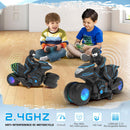 Remote Control Motorcycle with RGB Light-Up Wheels and 360-Degree Rotation Magic Cars 4