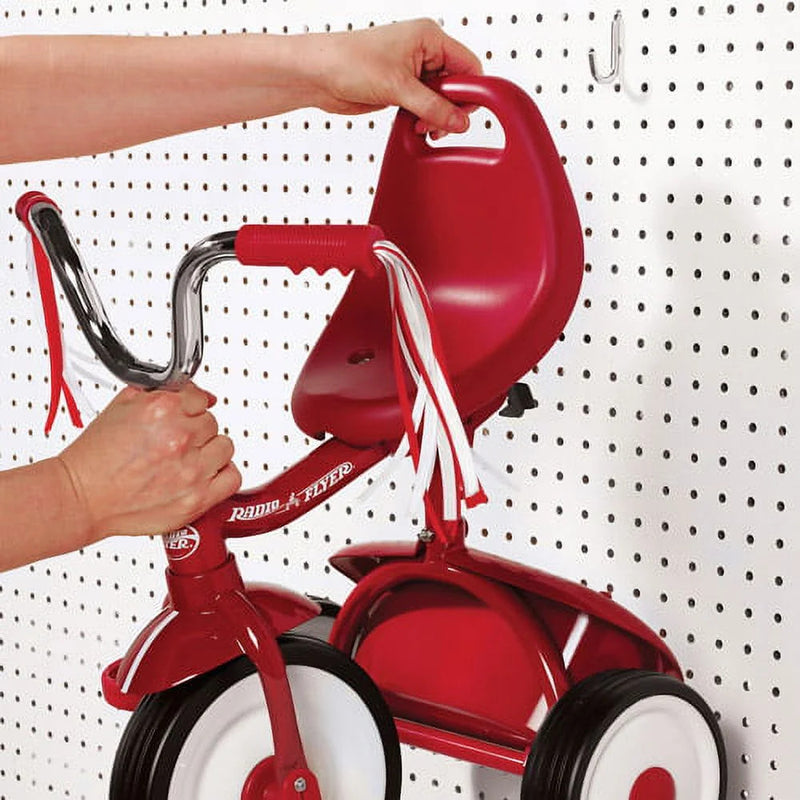 Ready-to-Ride Foldable Red Toddler Tricycle Fully Assembled Magic Cars 3