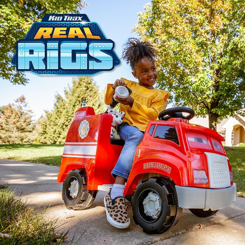 Ride-On Fire Truck Toy for Kids 1.5-4 Years with Lights and Sounds Magic Cars 3
