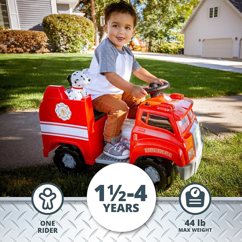 Ride-On Fire Truck Toy for Kids 1.5-4 Years with Lights and Sounds Magic Cars 4