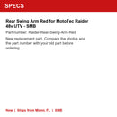 Red Rear Swing Arm for Raider 48v UTV - SMB Magic Cars 6
