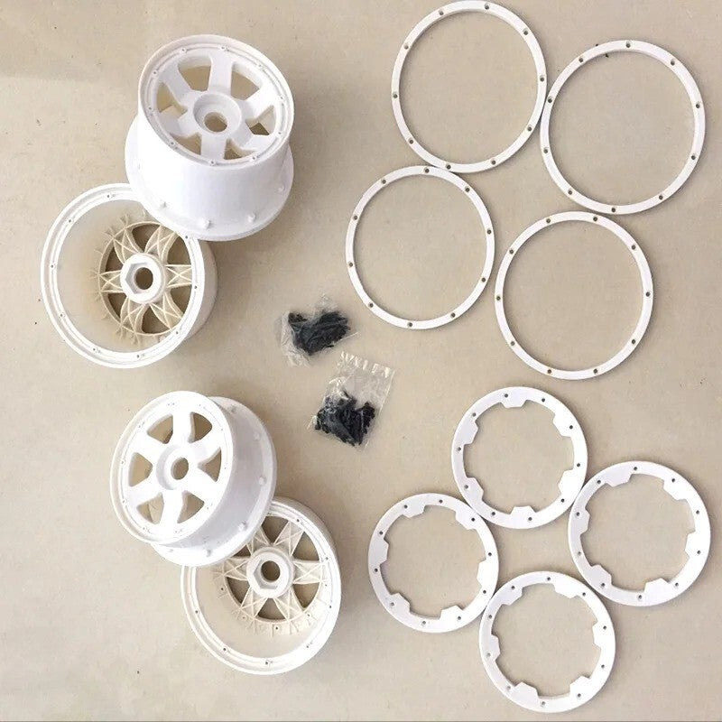 Rear Wheel Hub Beadlock Ring Set with Landing Gear for 1/5 Scale RC Cars Magic Cars 2