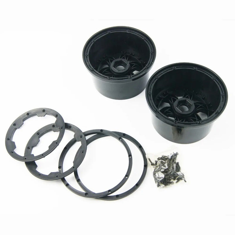 Rear Wheel Hub Beadlock Ring Set with Landing Gear for 1/5 Scale RC Cars Magic Cars 5