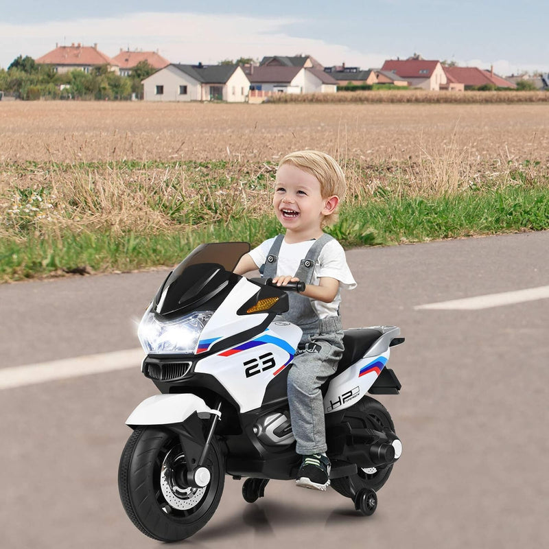 Rechargeable Kids Ride-On Motorcycle with AUX Input, Music, and Stability Wheels Magic Cars 10