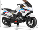 Rechargeable Kids Ride-On Motorcycle with AUX Input, Music, and Stability Wheels Magic Cars 7
